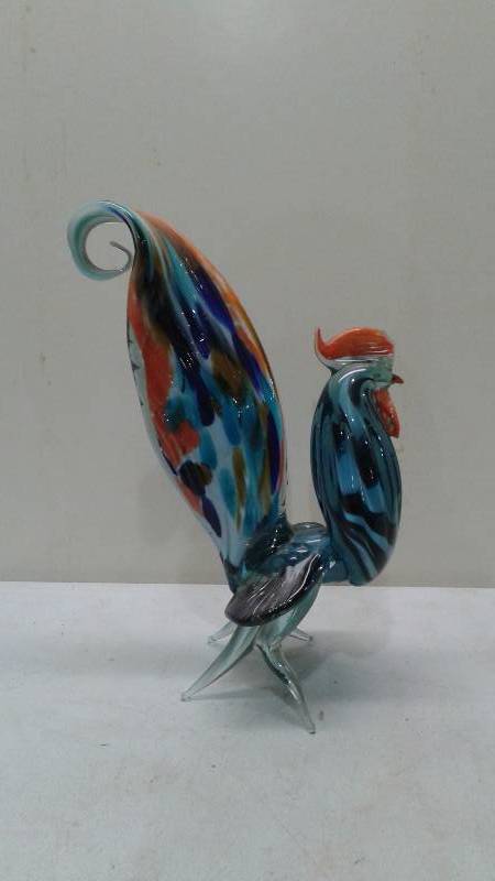 12 Glass Colorful Rooster