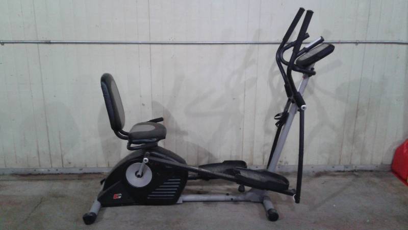 Pro-Form Hybrid Trainer Elliptical Work Out Machine, Used, Shows Wear, Works Fine, Display Works, Missing Battery Cover