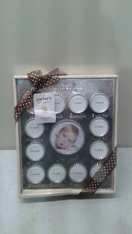 Carters First Year Baby Picture Frame, New In Box, Bow Shows Wear, Marks