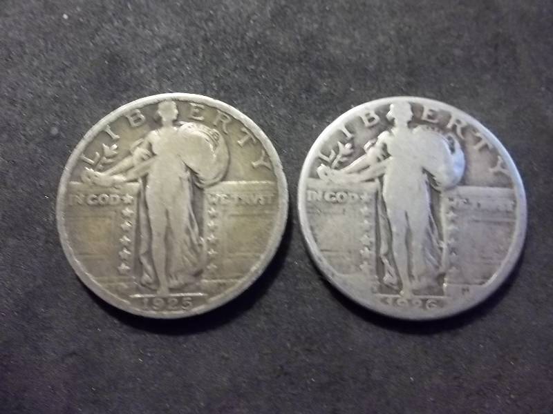 1925, 1926 S Standing Liberty Quarters