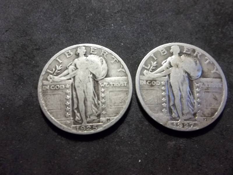 1925, 1927 Standing Liberty Quarters