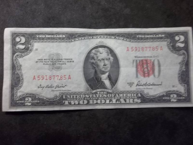 2 Dollar US Note Red Seal Series 1953A