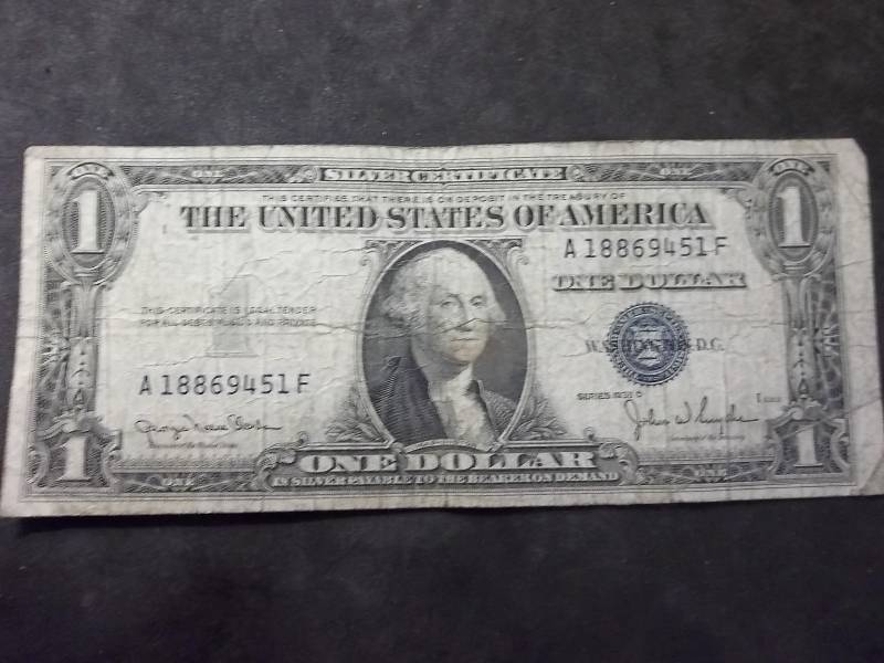 1 Dollar US Silver Certificate Series 1935D