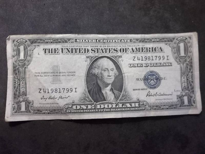 1 Dollar US Silver Certificate Series 1935F