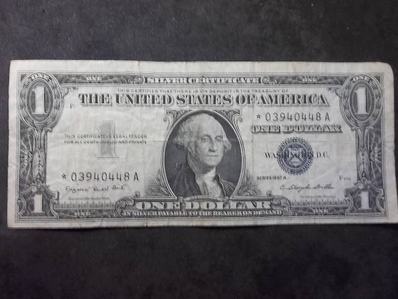 1 Dollar US Silver Certificate Series 1957A