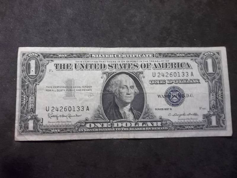 1 Dollar US Silver Certificate Series 1957B