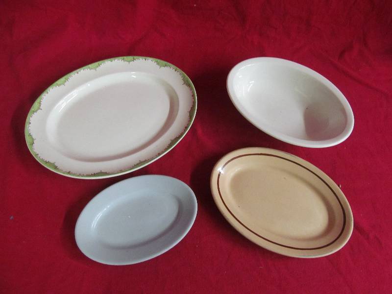 lot 97 image: stoneware platters, oval dish