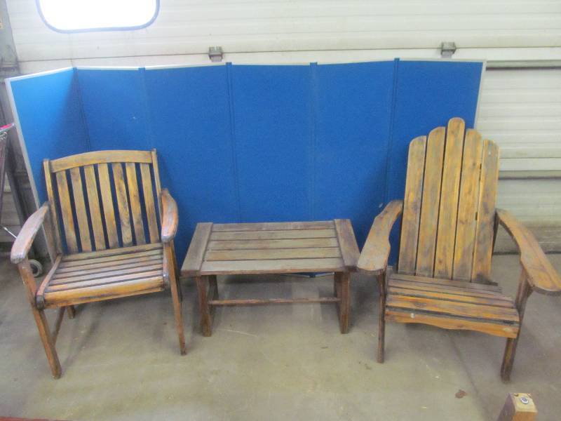 lot 115 image: Adirondack chairs and table