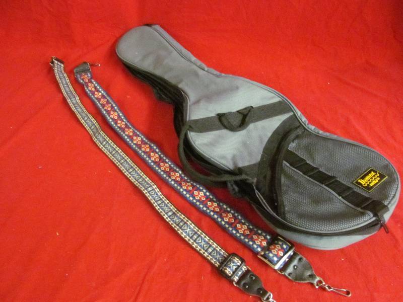 lot 154 image: Ibanez guitar case , straps