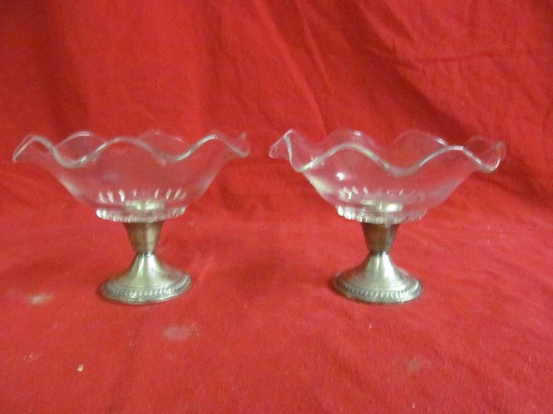 lot 201 image: vintage Sterling Silver glassware