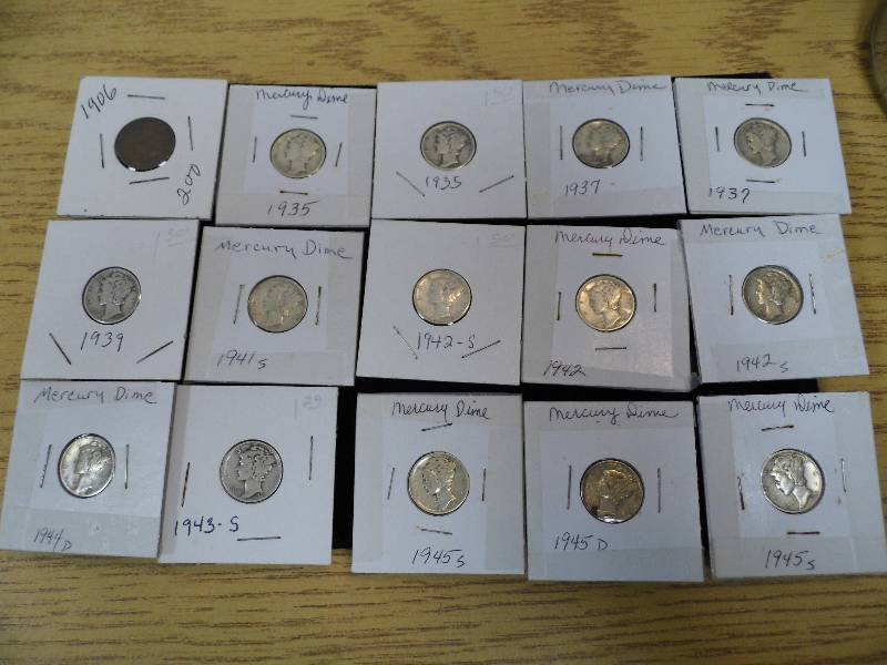 lot 25 image: Mercury Dimes
