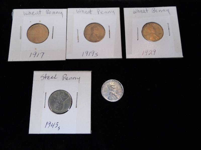 lot 30 image: Wheat & Steel Pennies