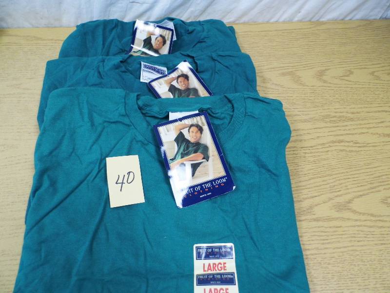 lot 40 image: Lot of 3 Fruit of the Loom T-Shirts - L