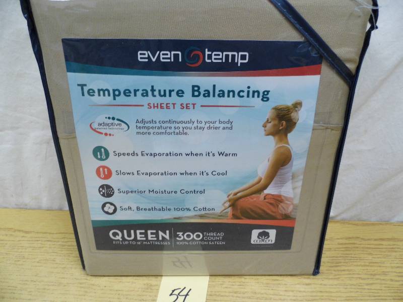 lot 54 image: Even Temp Sheet Set - QUEEN