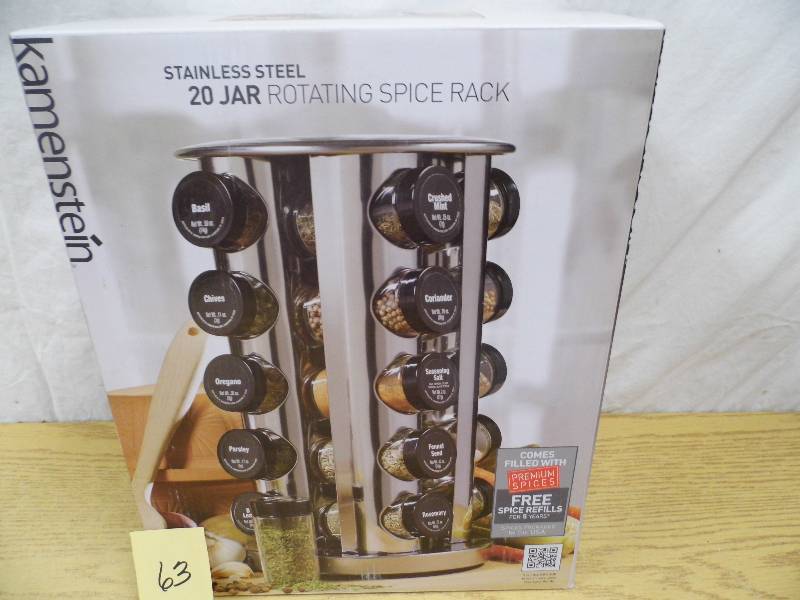 lot 63 image: Kamenstein Spice Rack w Spices