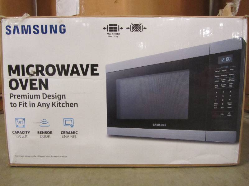 Samsung 1 9 Cu Ft Countertop Microwave In Stainless Steel With