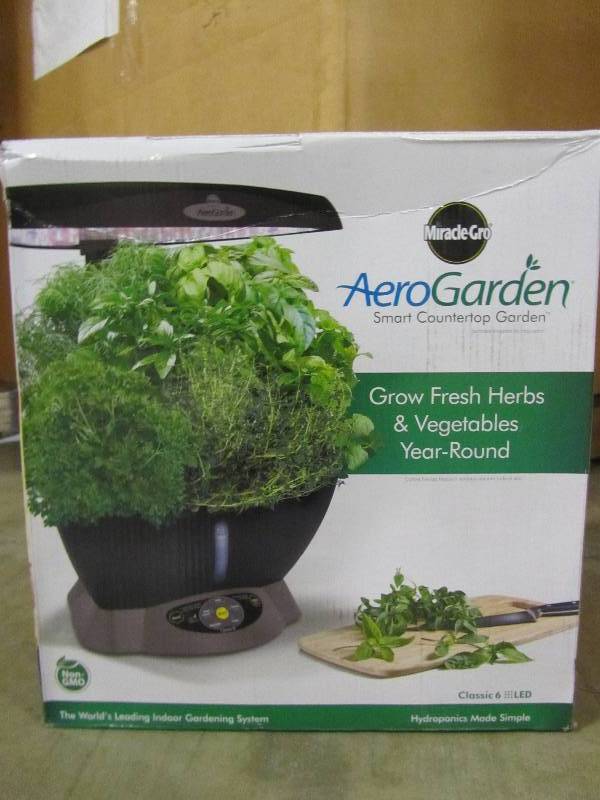 lot 65 image: AeroGrow AeroGarden Classic 6 with Gourmet Herb Seed Pod Kit