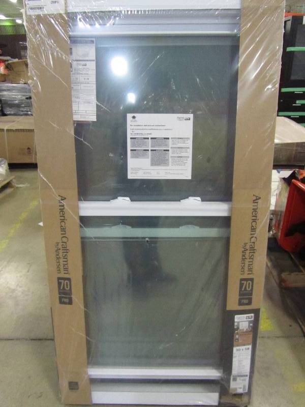 lot 85 image: American Craftsman 29.75 in. x 57.25 in. Double Hung White Vinyl Window (x2)