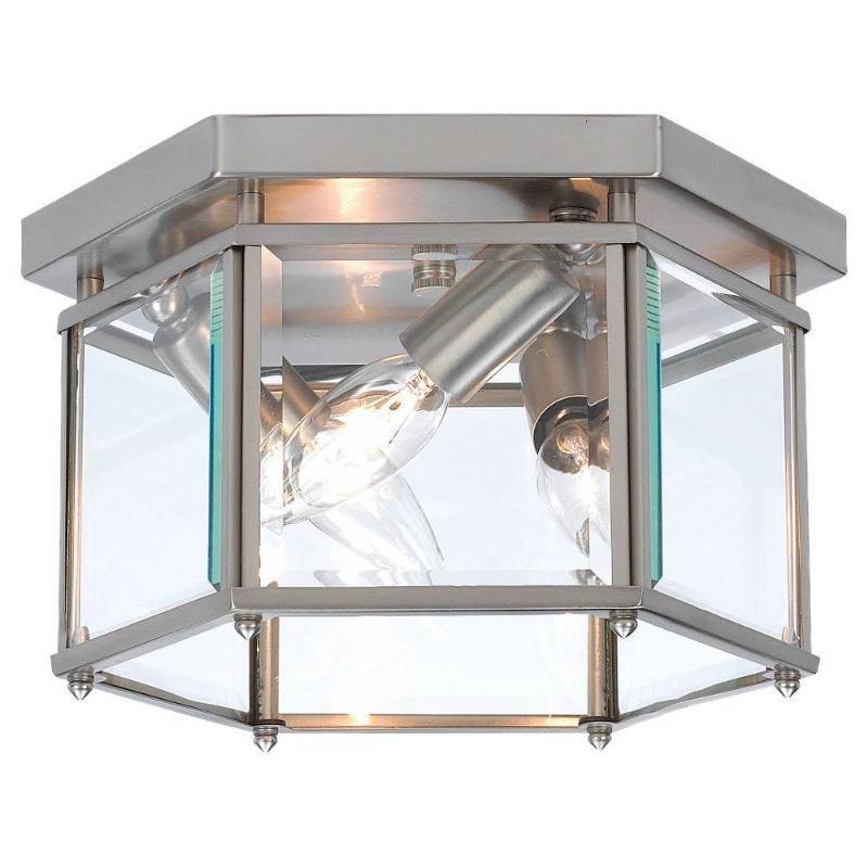 lot 31 image: Sea Gull Lighting Bretton 3-Light Brushed Nickel Flushmount