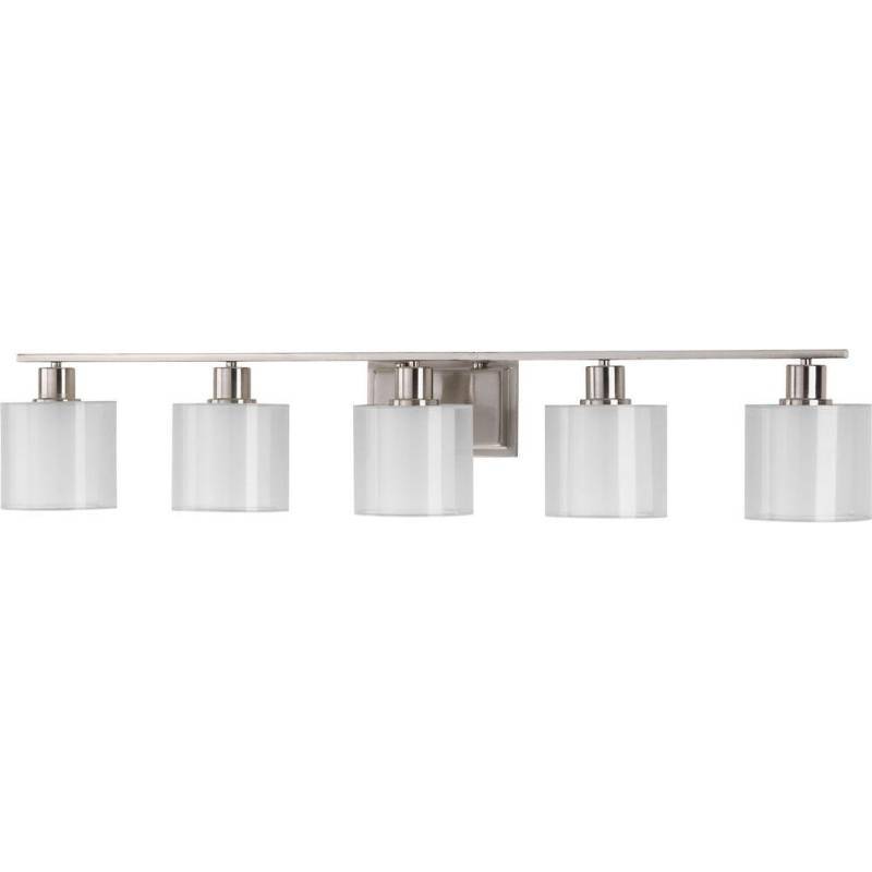 lot 35 image: Progress Lighting Invite Collection 5-Light Brushed Nickel Vanity Light