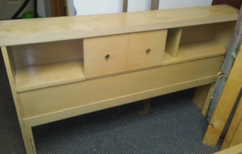 lot 65 image: Double Bookcase Headboard, footboard, rails