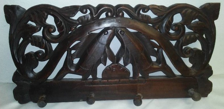 lot 100 image: Carved Wood CoatClothing Hook