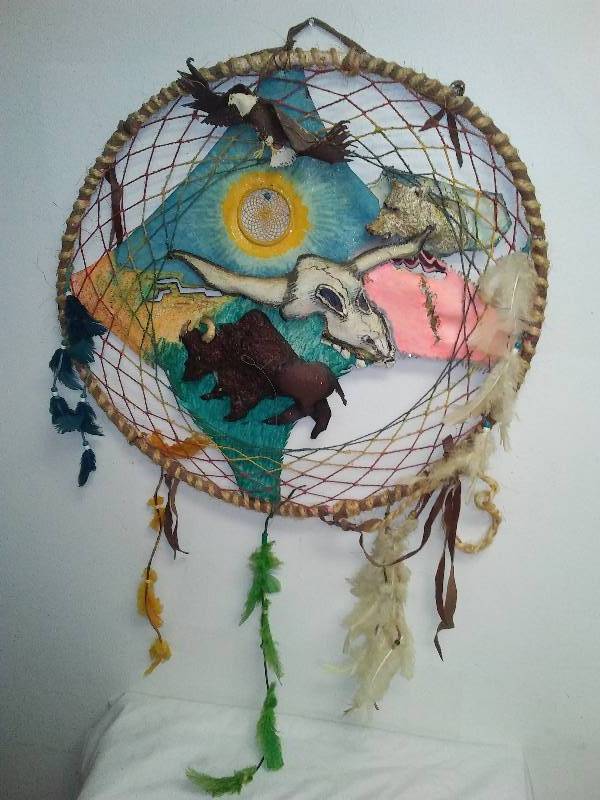 lot 131 image: Dream catcher, 27 in diameter, Native American Made