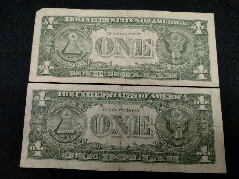 (2) Silver Certificate One Dollar N...