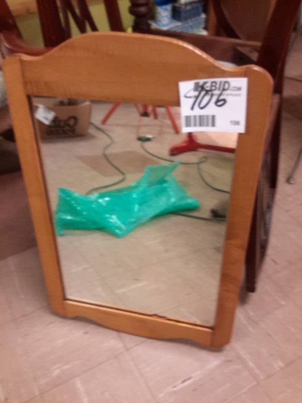 Bureau Mirror.. Approx 18 in x 24in.. Wood frame.. Nice shape