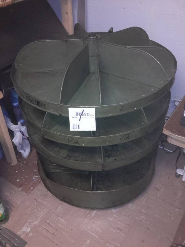 &nbsp Industrial carousel  rotating parts bin is 36 in diameter x 38 h