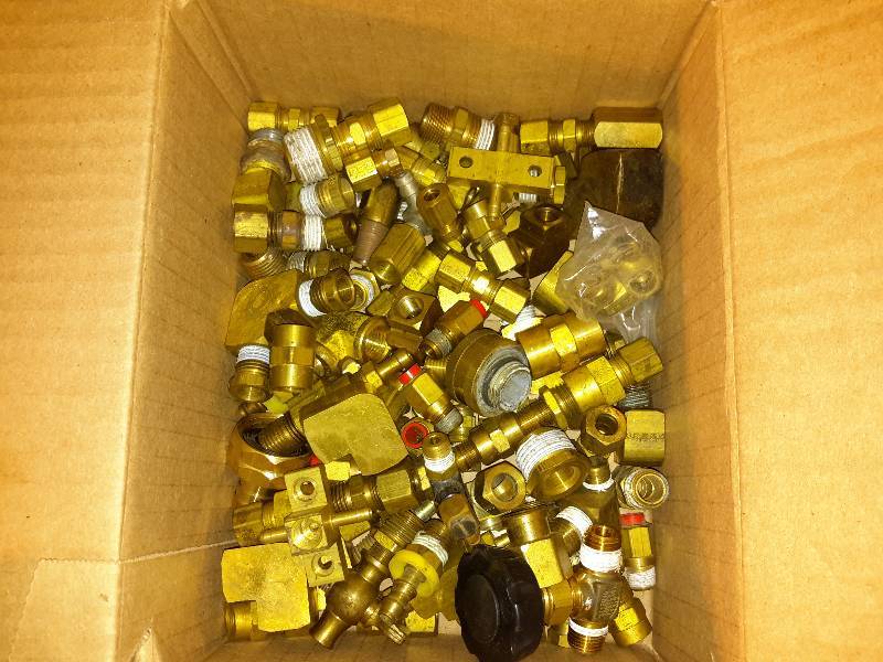 Box of Brass fittings