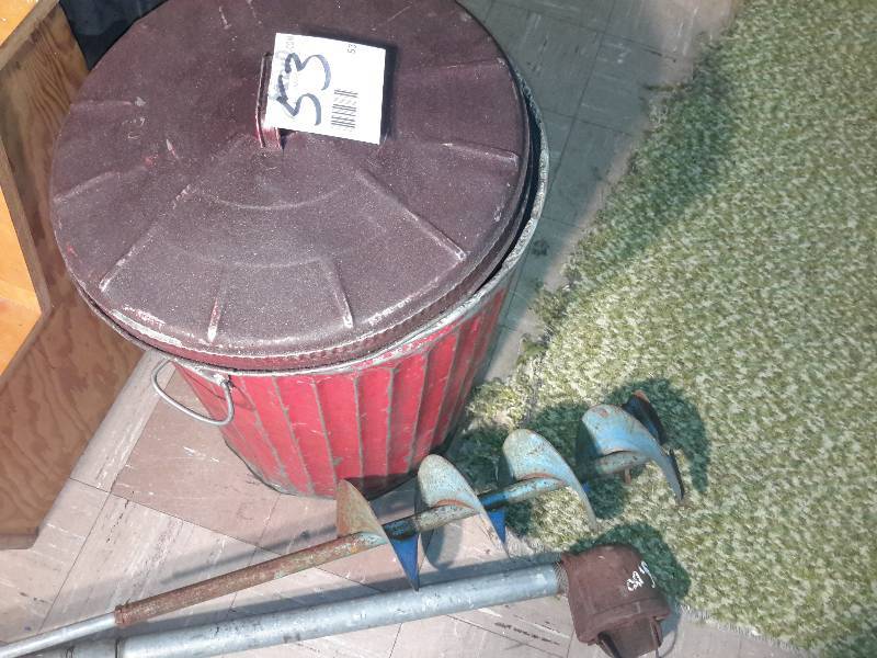 Reg Oscar the Grouche Garbage can Swedish Auger, Old Pipe with empty light fixture. 66 in long