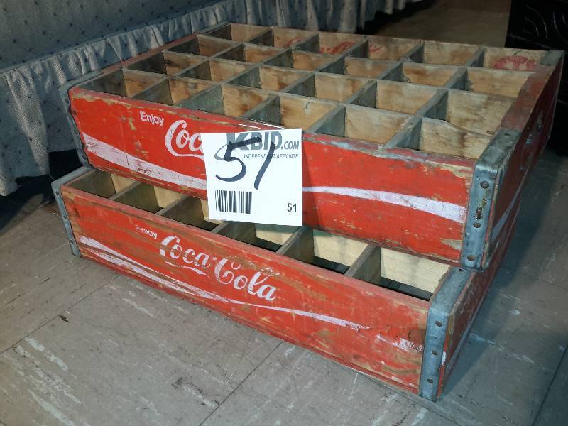 2 Vintage wood coke cases