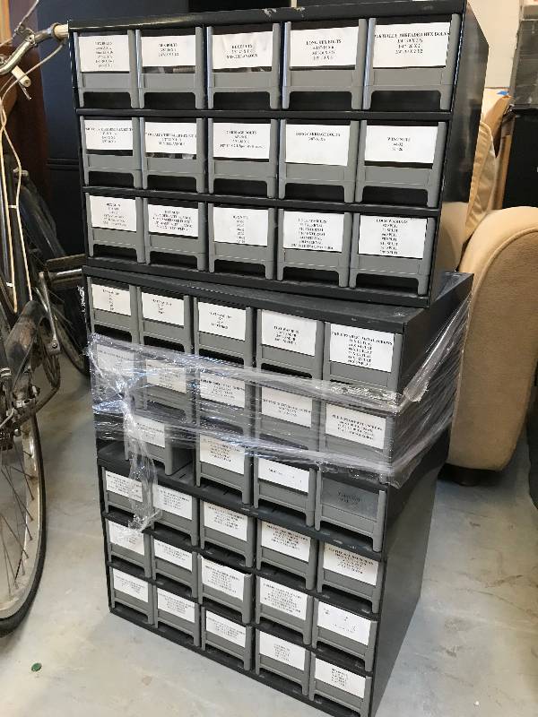 3 PARTS BINS W CONTENTS