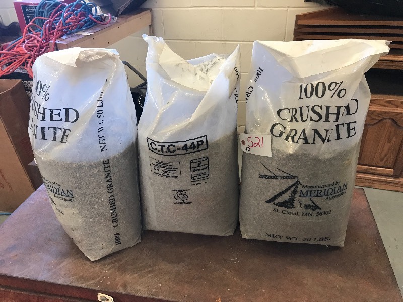 bags of crushed granite