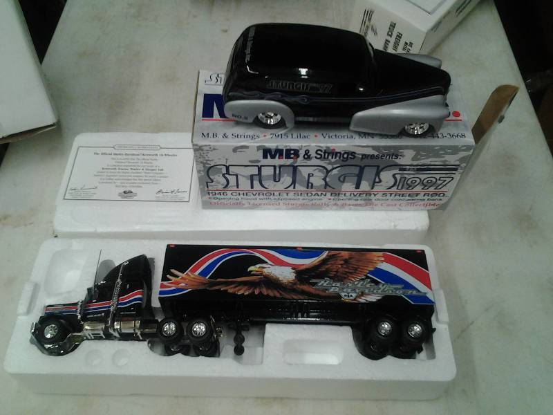 1997 Sturgis Bank-1946 Chevrolet Sedan Delivery Street Rod & Harley Davidson Kenworth 18 Wheeler