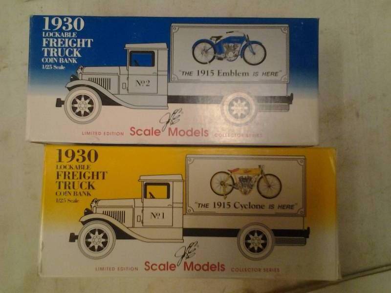 2-Scale Model Freight Truck Banks-(Competition Cyclone & Competition Emblem Bikes)