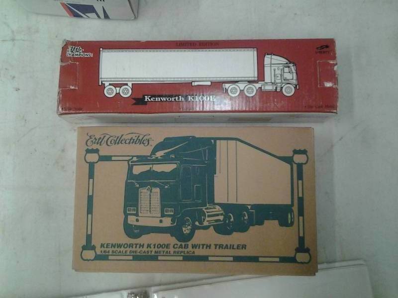 Racing Champions 164 Scale Coin Bank- Kenworth Richard Petty Semi & Ertl Kenworth Hoffman Cab With Trailer