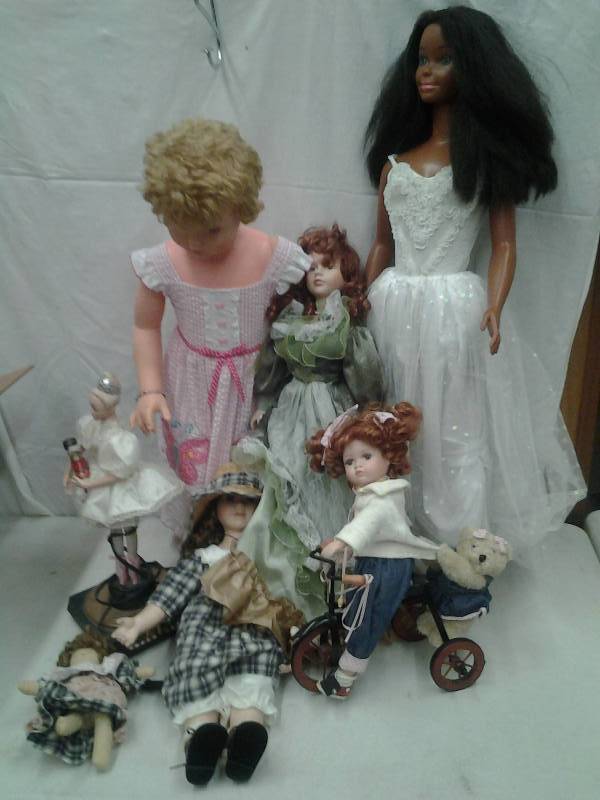 Collection Of Porcelain & Other Dolls
