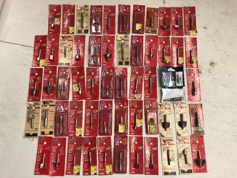 Box Full Of Assorted New Router Bit...