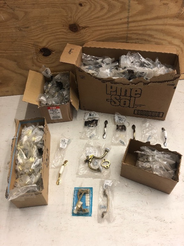 (4) Boxes Of Assorted New Cabinet ...