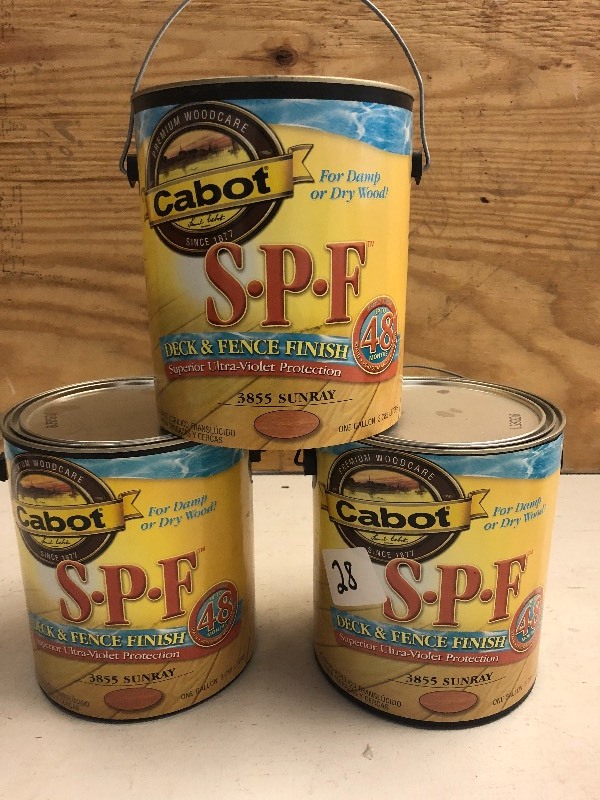 (3) New 1-Gallon Cans Of Cabot Sun...