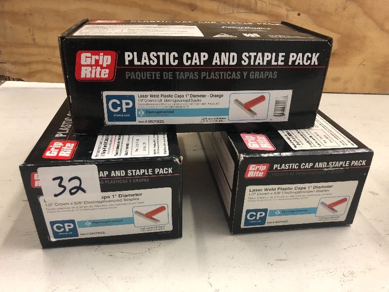 (3) New 2200-Piece Boxes Of GripRit...