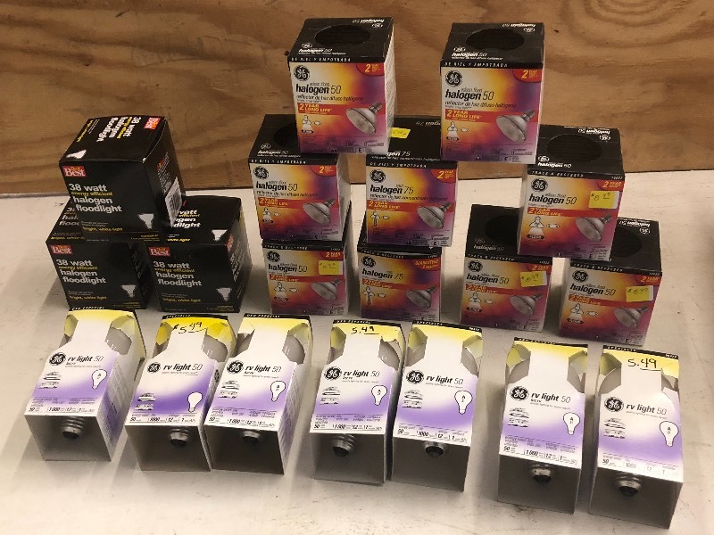 Box Of Assorted New Light Bulbs ...