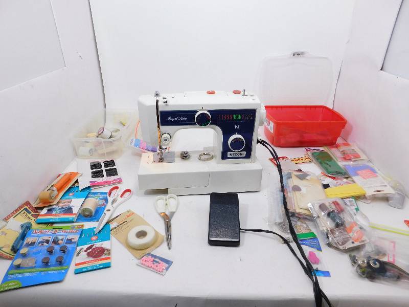 Necchi Sewing Machine and Sewing Supplies