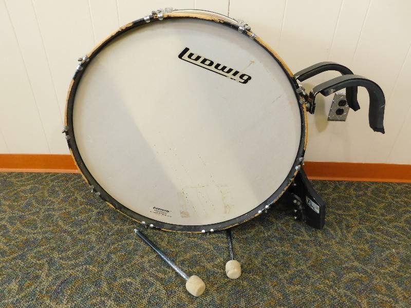 lot 15 image: Ludwig Weather Master Bass Drum With XL Marching Carrier