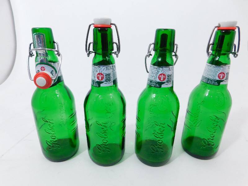 lot 46 image: Lot Of 4 Grolsch Beer Bottles