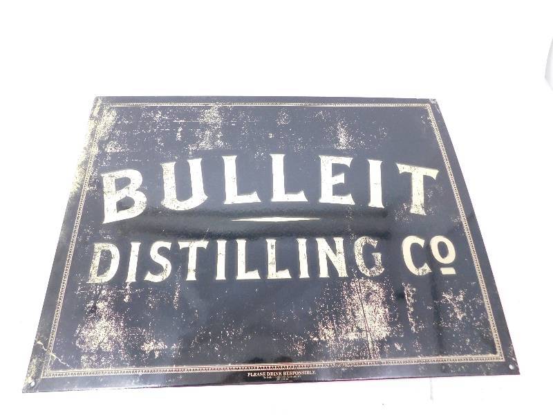 lot 47 image: New Metal Bulleit Distilling Co Sign