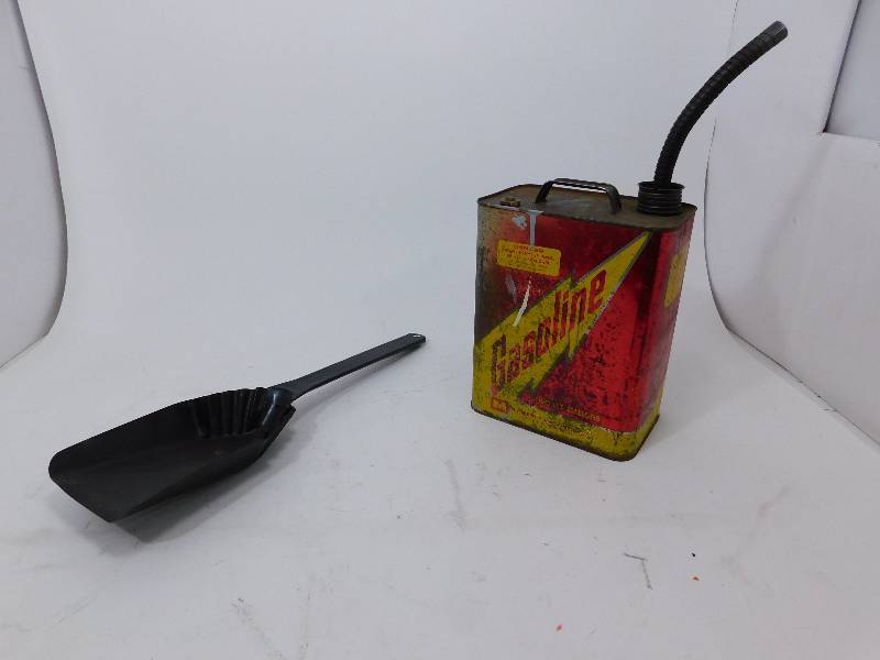 lot 66 image: Vintage Gas Can and an Ash Shovel