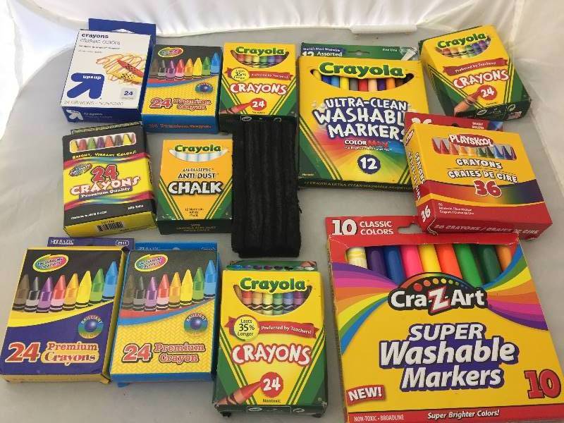 lot 37 image: Crayons, Markers, Chalk